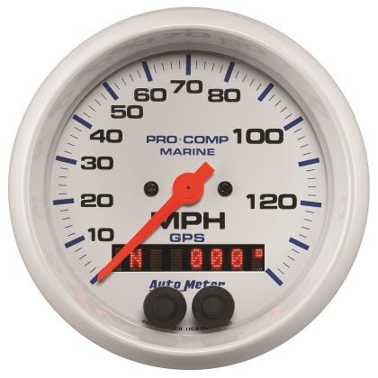 Autometer Marine White Series GPS 3 3/8" Speedometer - Lucky Speed Shop