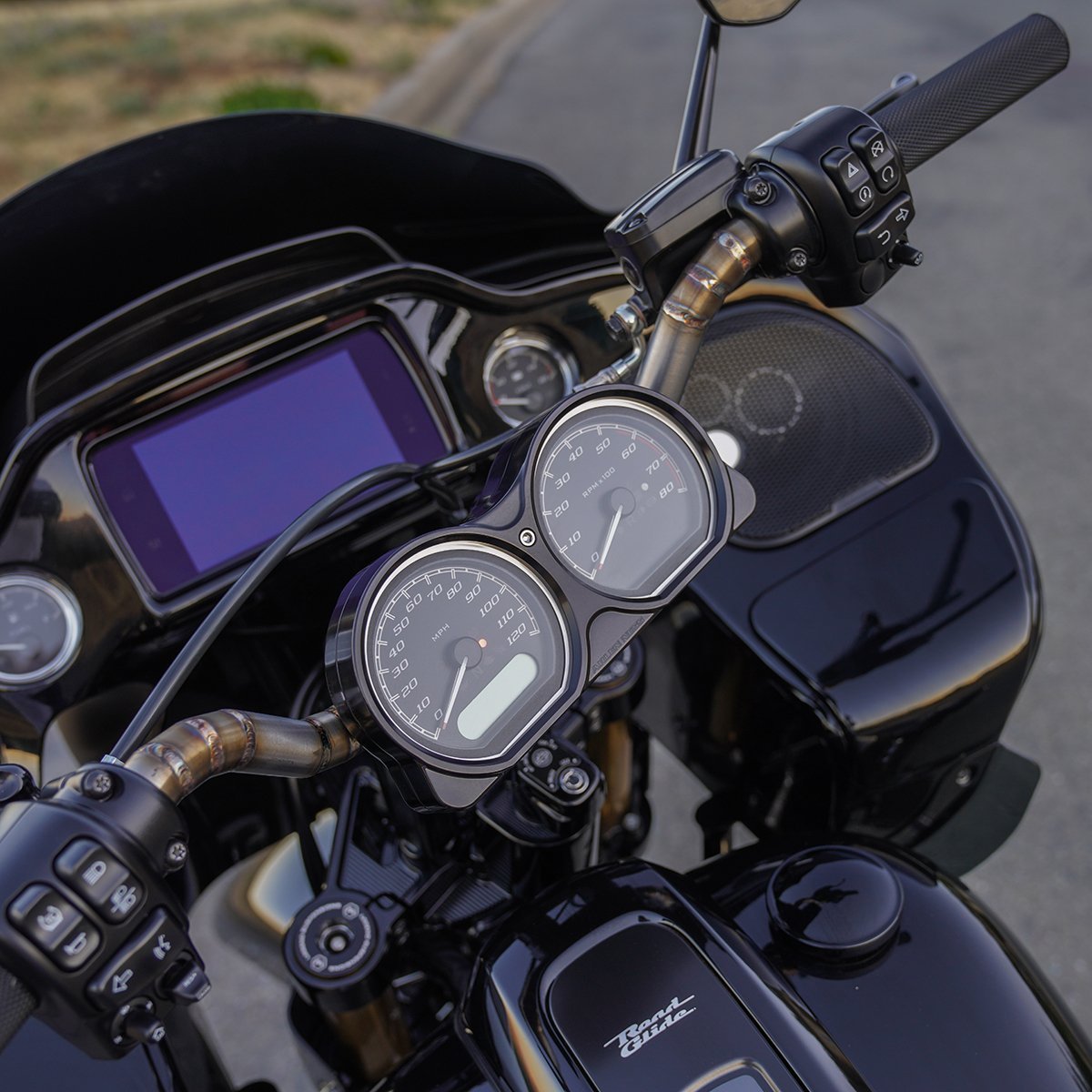 Arlen Ness Method Kickback Risers Black - Gauge Relocation - Arlen Ness - Lucky Speed Shop