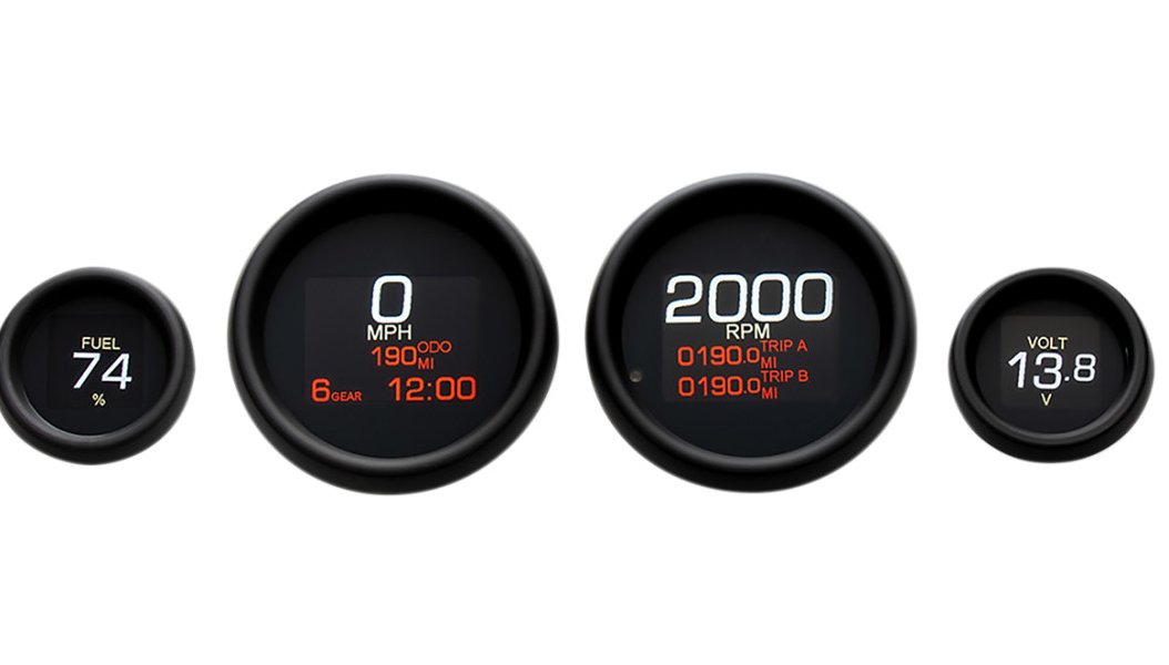 Dakota Digital Four-Gauge MLX Series Kit - Vehicle Parts & Accessories - Drag Specialties - Lucky Speed Shop