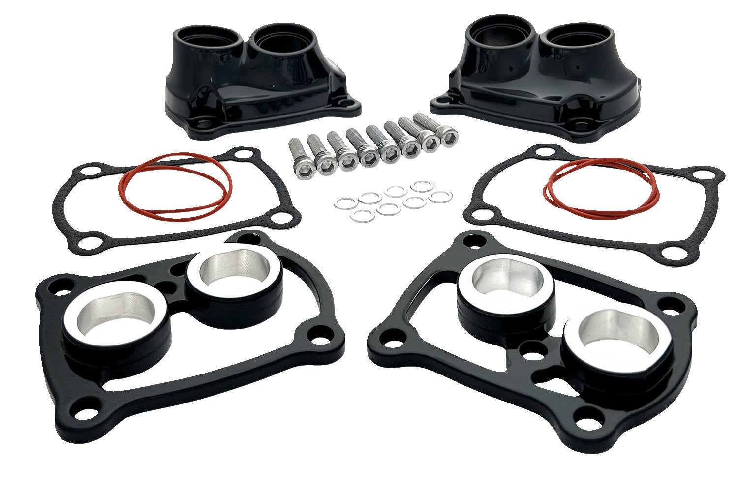 REVOLUTION PERFORMANCE, LLC Tappet Cover - Tap-It-Right Kit - Gloss Black/Gloss Black - M8 TIR-BB - Lucky Speed Shop