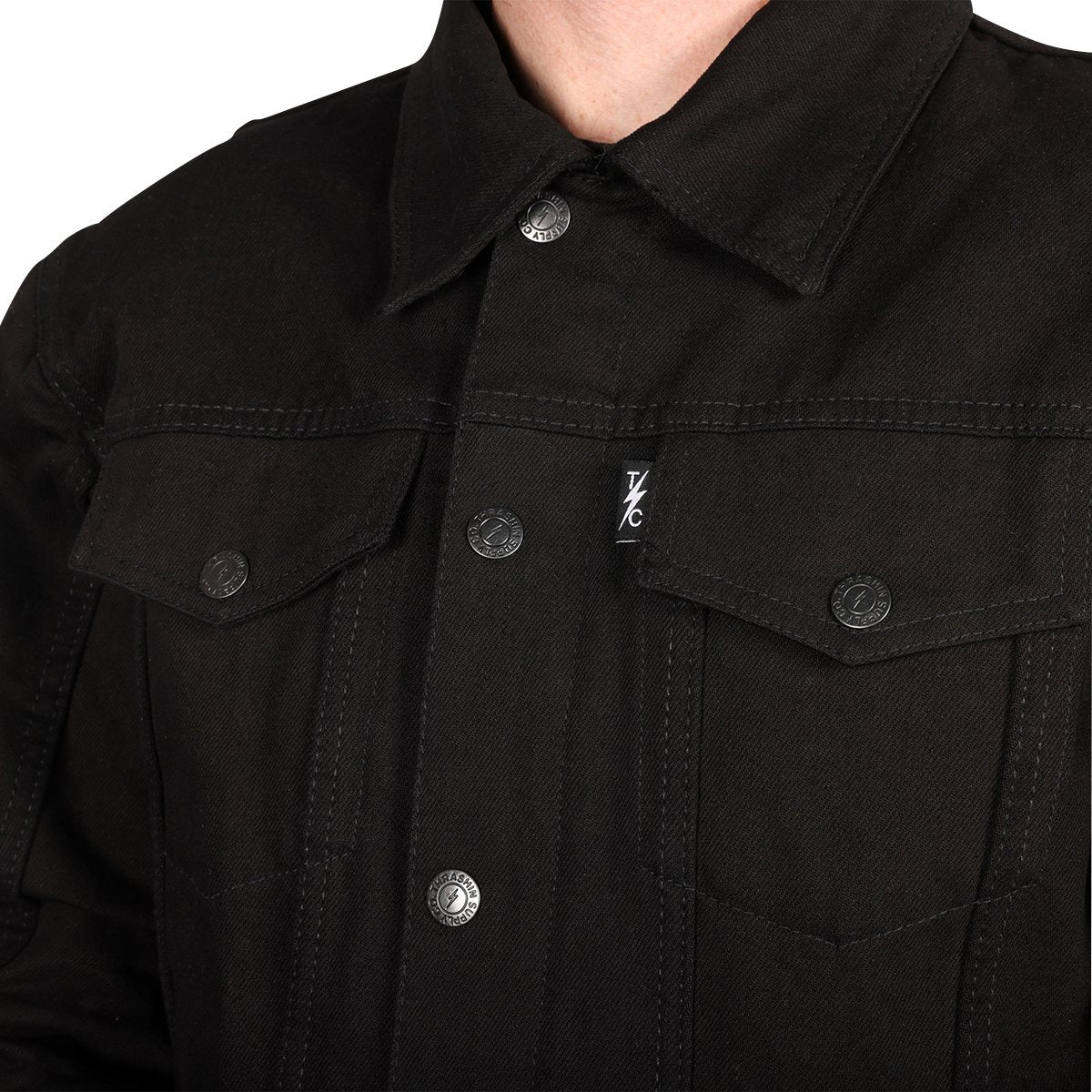 THRASHIN SUPPLY CO. Highway v2 Denim Riding Jacket - Black - Medium TMJ-10-09 - Lucky Speed Shop