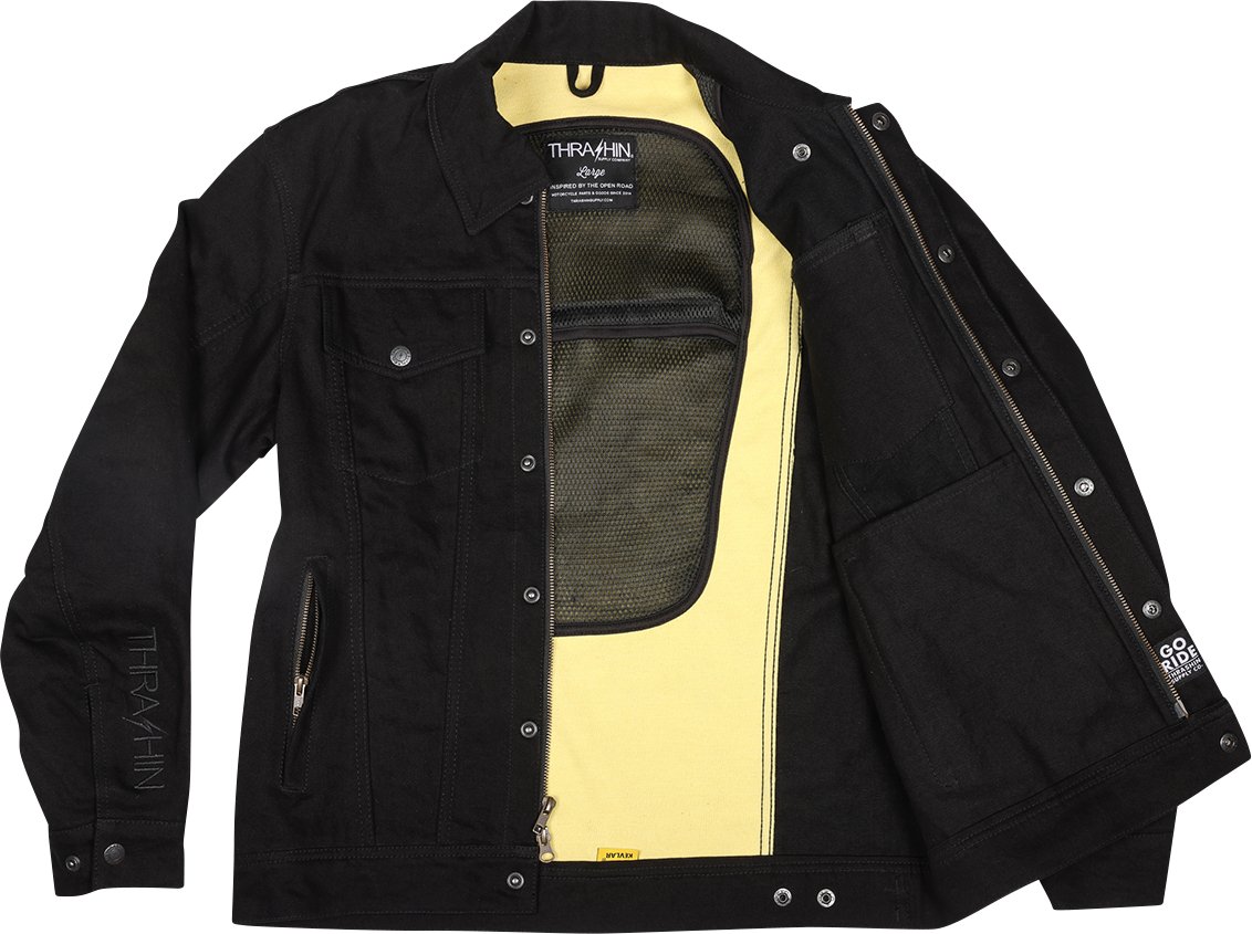 THRASHIN SUPPLY CO. Highway v2 Denim Riding Jacket - Black - Medium TMJ-10-09 - Lucky Speed Shop