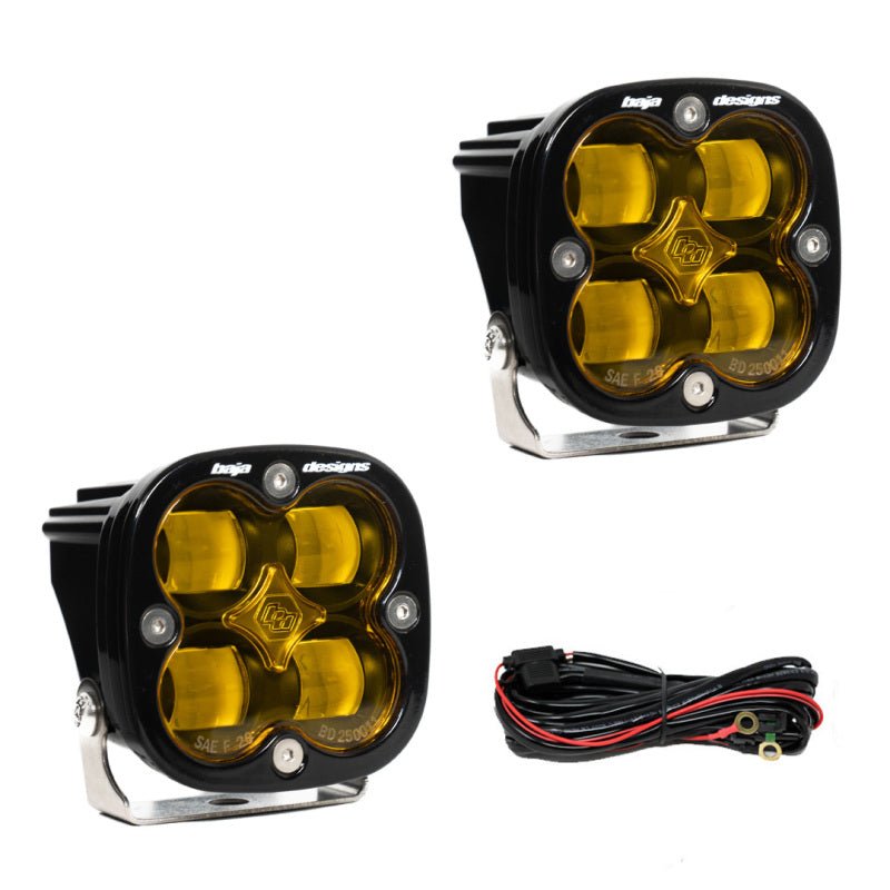 Baja Designs Squadron SAE LED Auxiliary Light Pod Pair - Amber - Lucky Speed Shop