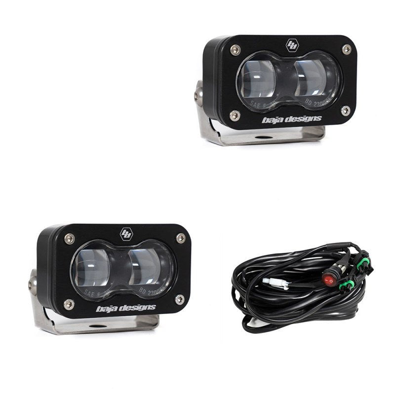 Baja Designs Universal S2 SAE Spot LED (Pair) - Clear - Lucky Speed Shop
