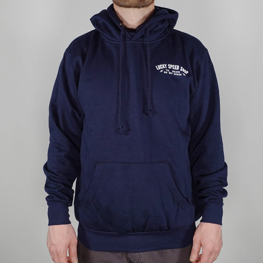Elevated Hoodie W/ Neck Gaiter - Navy Blue - Mens Casual - Lucky Speed Shop - Lucky Speed Shop