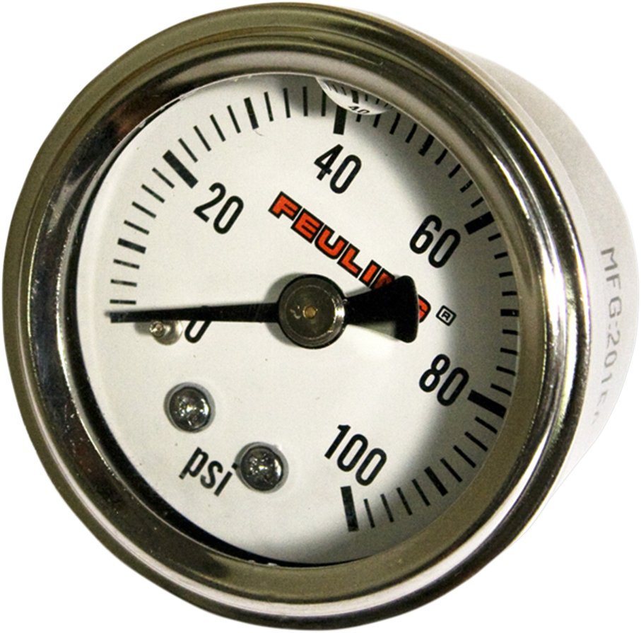 FEULING OIL PUMP CORP. Oil Pressure Gauge - 1.5" Dial - Back Port - White Face 9042 - Lucky Speed Shop