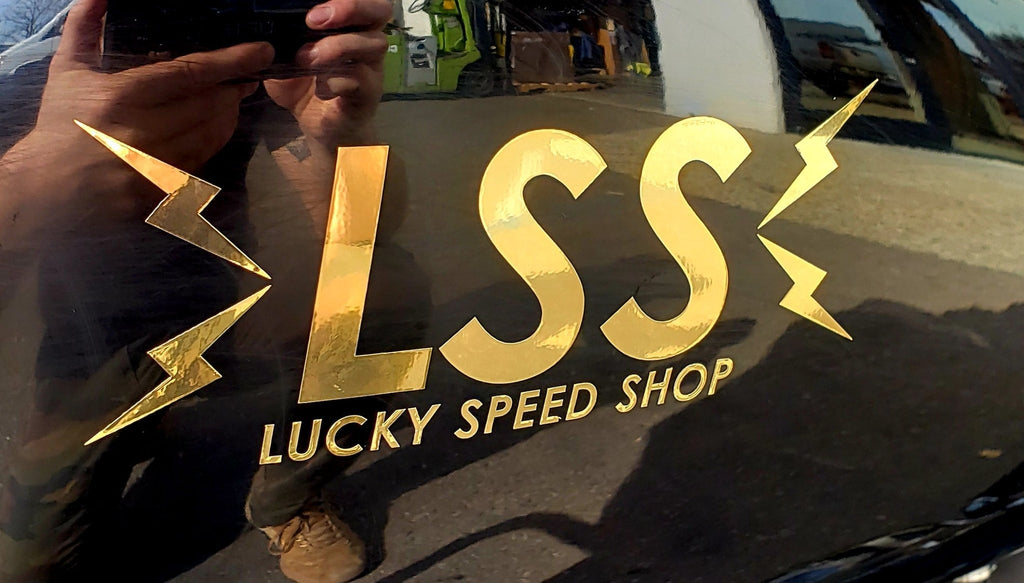 LSS MIRROR GOLD DECAL 3 PACK - STICKERS - Lucky Speed Shop - Lucky Speed Shop