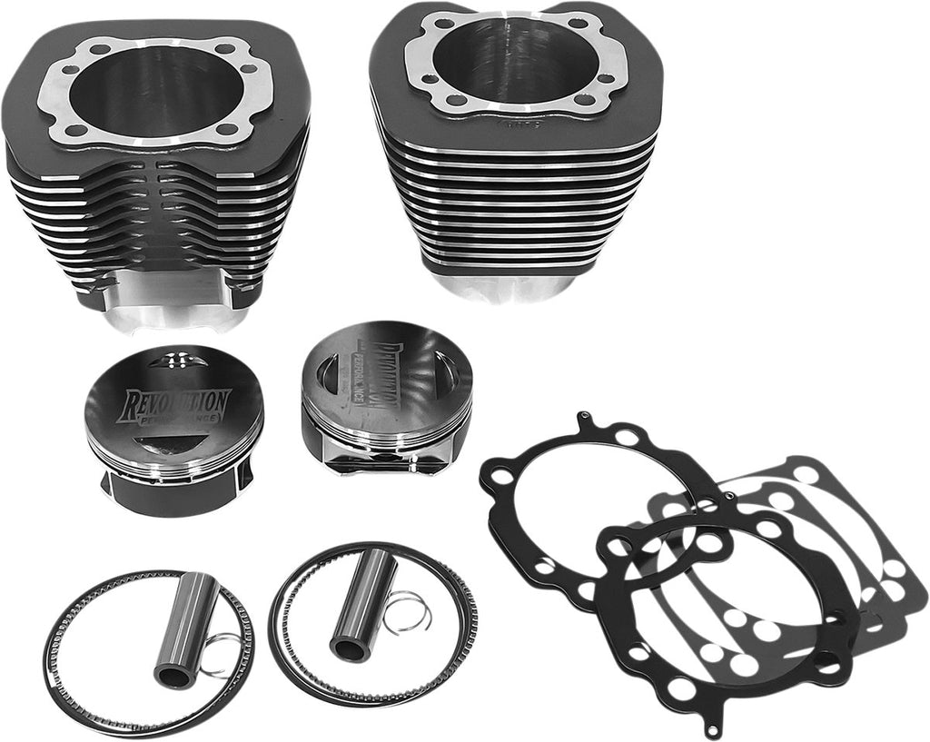 REVOLUTION PERFORMANCE, LLC Cylinder Kit - 131" - Granite/Highlighted Fins - Twin Cam RP201-135W - Lucky Speed Shop