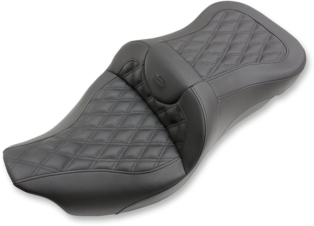 SADDLEMEN Extended Reach Road Sofa Seat - Lattice Stitched - '08-'23 FL 808-07B-184 - Lucky Speed Shop