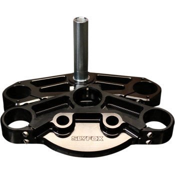 Slyfox Custom 49 mm Triple Tree Clamps - Black Anodized - '14+ FLH - Front Suspension - Slyfox - Lucky Speed Shop